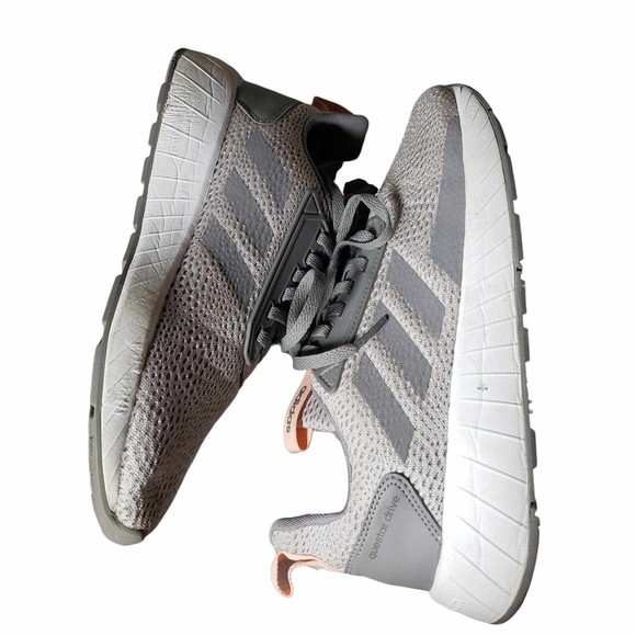 Adidas Questar Drive Cloudfoam Women 8.5 Cloth Gray White & Pink Sneakers - Picture 3 of 9